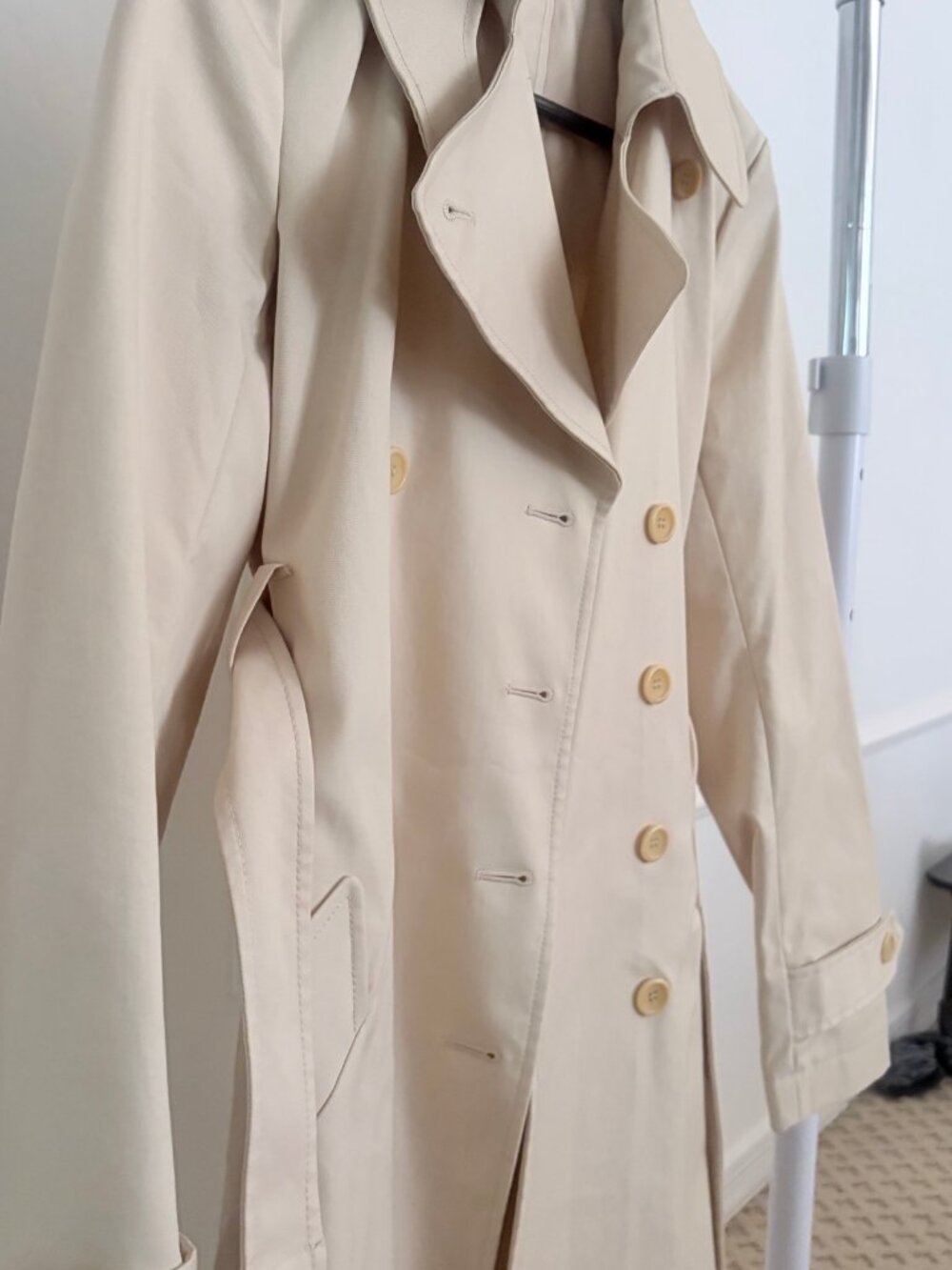 NWOT Theory Cotton Trench Coat Beige - Size S